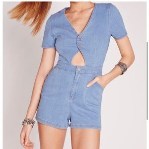 Missguided Denim romper xs 0